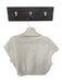 Emory Park Size S/M Cream Polyester Knit Sleeveless Pleated Turtleneck Skirt Set Cream / S/M