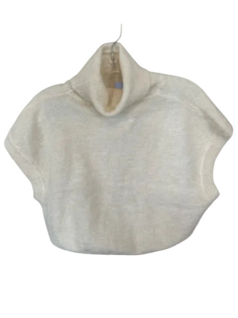 Emory Park Size S/M Cream Polyester Knit Sleeveless Pleated Turtleneck Skirt Set Cream / S/M