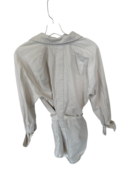 Hudson Size XS Cream Cotton Long Sleeve Pockets Buttons Mini Dress Cream / XS