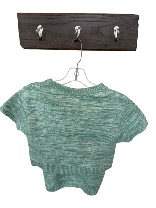 Mad Happy Size M Green Cotton Heathered Knit Cropped Pencil Skirt Set Green / M