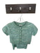Mad Happy Size M Green Cotton Heathered Knit Cropped Pencil Skirt Set Green / M