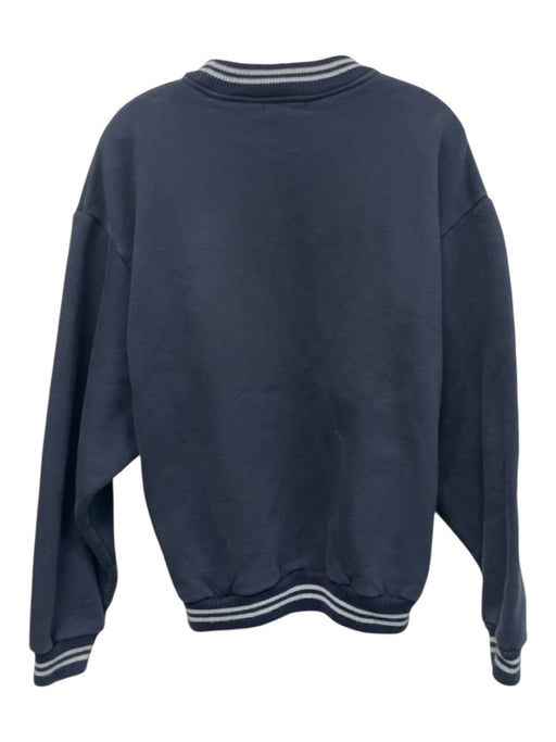 Madhappy Size M Navy Cotton Ribbed Detail Crew Neck Sweater Navy / M