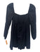 Reformation Size 4 Black Cotton Blend Long Sleeve Dress Black / 4