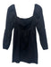 Reformation Size 4 Black Cotton Blend Long Sleeve Dress Black / 4