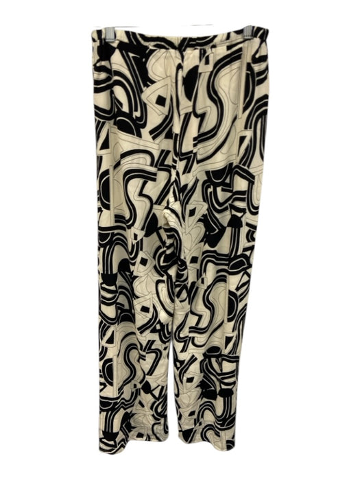 Dissh Size 6 Black & White Viscose Abstract Button Up & Collar Pants Set Black & White / 6