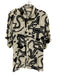 Dissh Size 6 Black & White Viscose Abstract Button Up & Collar Pants Set Black & White / 6
