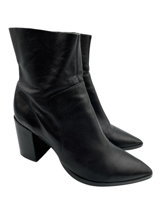 Tony Bianco Shoe Size 9.5 Black Leather Bootie Style Zip Up Pointed Toe Shoes Black / 9.5