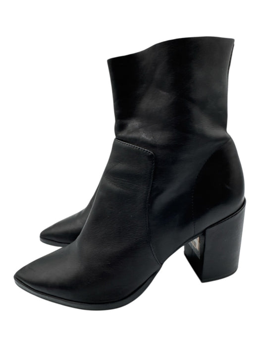 Tony Bianco Shoe Size 9.5 Black Leather Bootie Style Zip Up Pointed Toe Shoes Black / 9.5