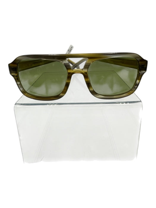 Vehla Green Acetate Aviator Flat Top Double nose bridge Sunglasses Green