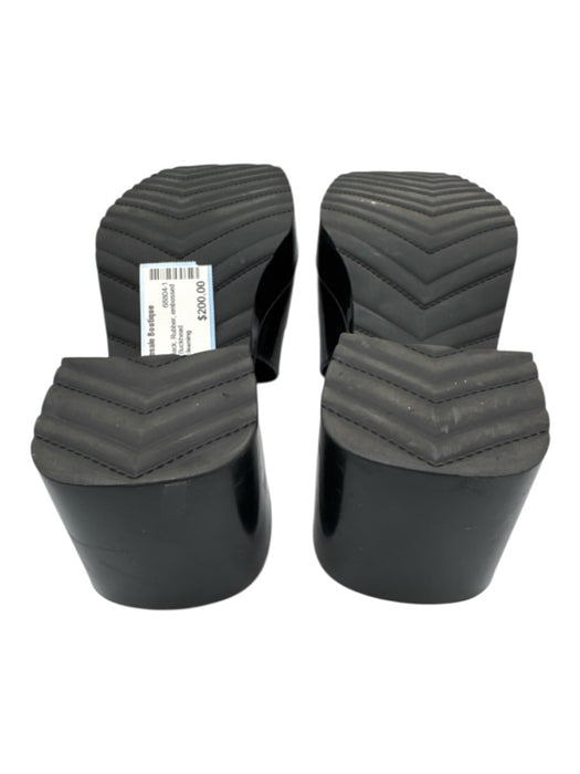 Gucci Shoe Size 38 Black Rubber embossed logo Block heel Sandals Black / 38