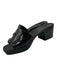 Gucci Shoe Size 38 Black Rubber embossed logo Block heel Sandals Black / 38