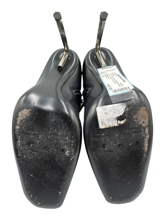 Off White Shoe Size 39 Black Leather Stiletto Metal Heel Side Zip Booties Black / 39