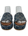 Gucci Shoe Size 36 Blue & Brown Canvas & Leather Slides Open Toe Sandals Blue & Brown / 36