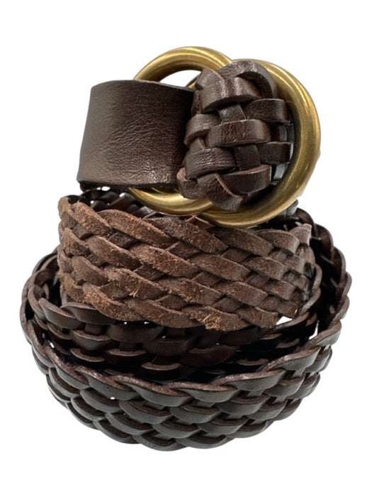 Sid Mashburn Brown Leather Woven Men's Belt Brown