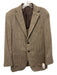 Sid Mashburn Brown & White Wool All Over Print 3 button Men's Blazer Brown & White / 50
