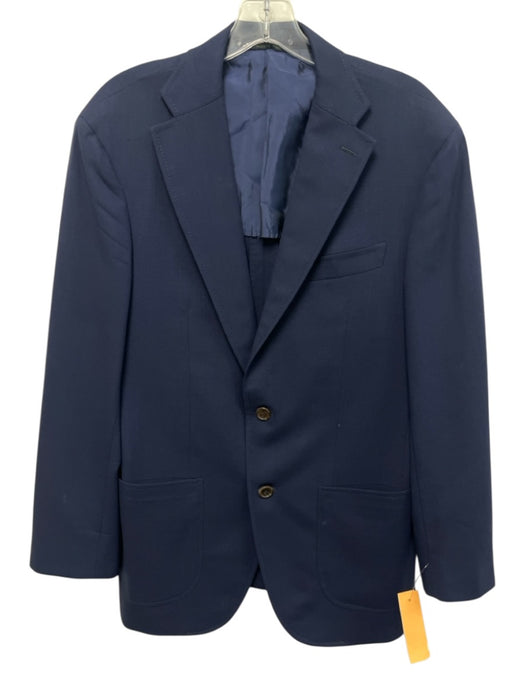 Sid Mashburn Navy Blue Wool Solid 2 Button Men's Blazer Navy Blue / 50