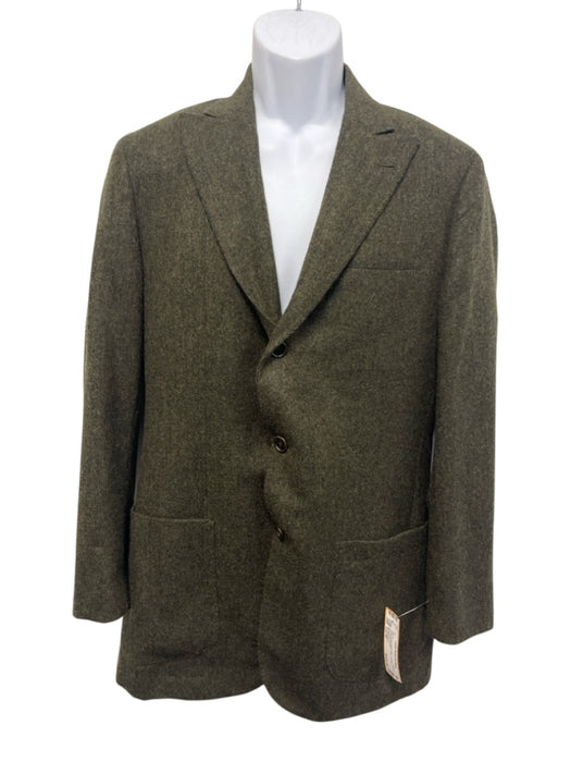 Sid Mashburn Olive Green Wool Solid 3 button Men's Blazer Olive Green / Est 50