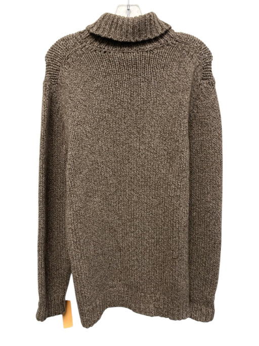 Altea Size Est XL Brown & White Cashmere Turtle Neck Men's Sweater Brown & White / Est XL