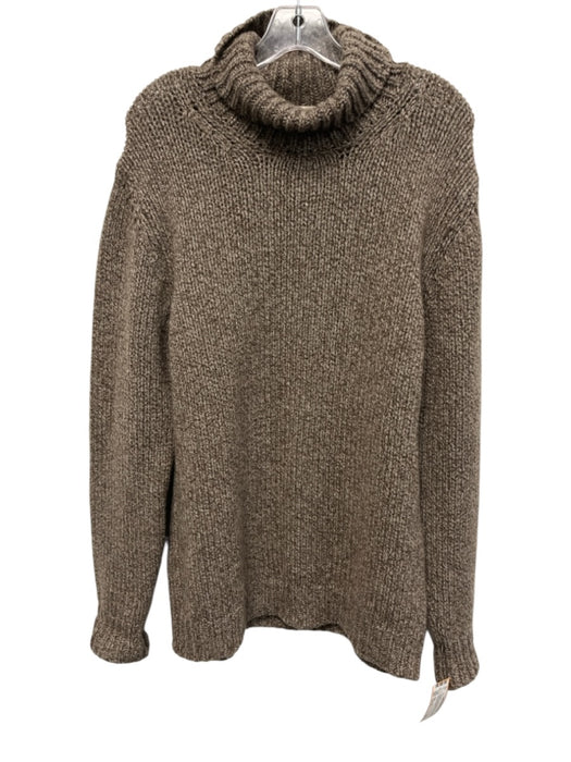 Altea Size Est XL Brown & White Cashmere Turtle Neck Men's Sweater Brown & White / Est XL