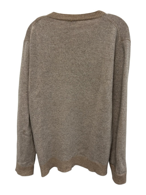 Altea Size Est L Brown Wool Solid Crewneck Men's Sweater Brown / Est L