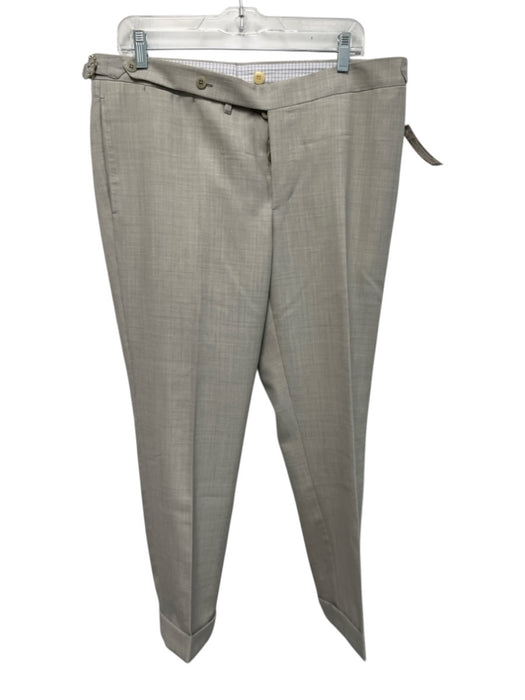 Sartoria Vestrucci Size Est L Gray Wool Solid Side Tabs Men's Pants Gray / Est L