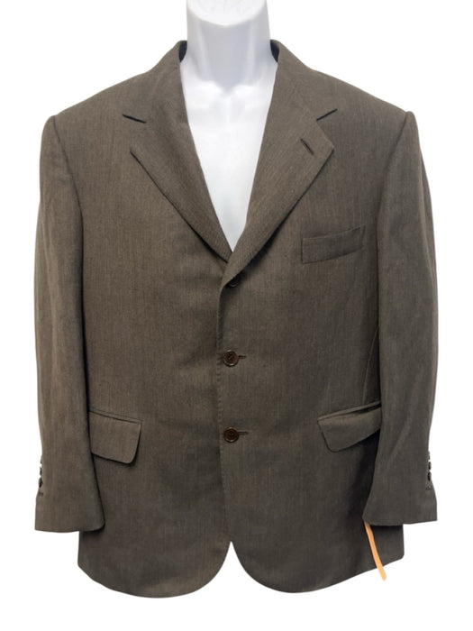 Sartoria Vestrucci Brown Linen Blend Solid 2 Button Men's Suit Brown / Est 36