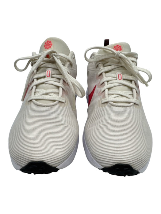 Nike Shoe Size 9 cream, white, red Synthetic Mesh Swoosh Running Sneakers cream, white, red / 9