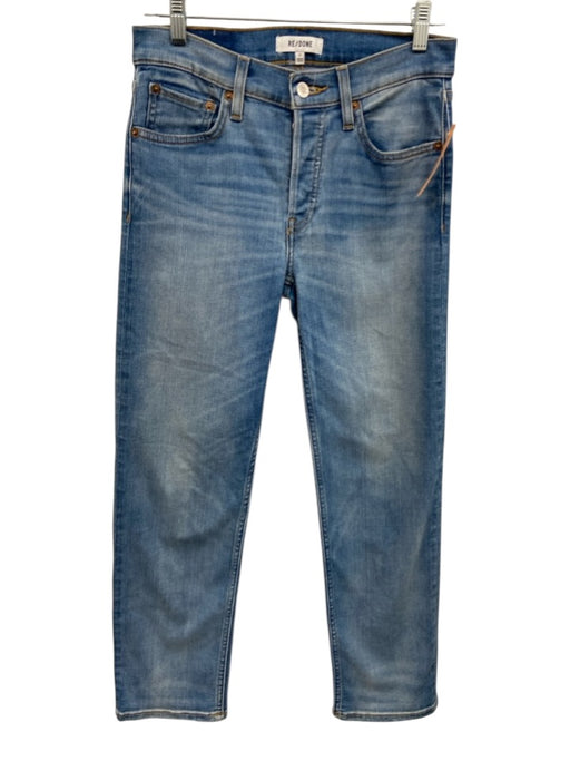 RE/DONE Size 27 Light Med Wash Cotton Blend Mid Rise Button Fly Jeans Light Med Wash / 27