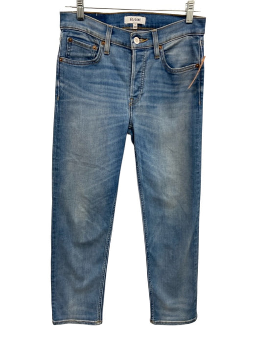 RE/DONE Size 27 Light Med Wash Cotton Blend Mid Rise Button Fly Jeans Light Med Wash / 27