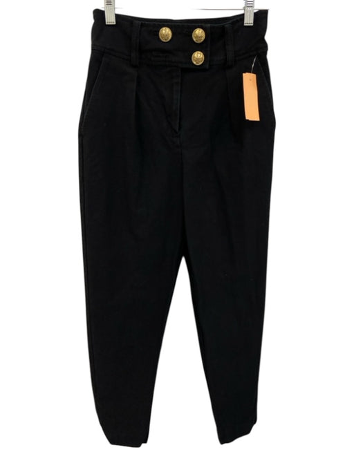 Derek Lam 10 Crosby Size 2 Black Cotton Blend High Rise Pleated Waist Jeans Black / 2