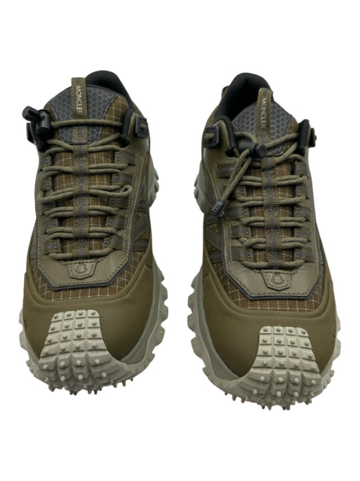 Moncler Shoe Size 41 New Olive Green Synthetic Solid Sneaker Outdoor Men's Shoes Olive Green / 41
