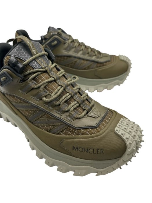 Moncler Shoe Size 41 New Olive Green Synthetic Solid Sneaker Outdoor Men's Shoes Olive Green / 41