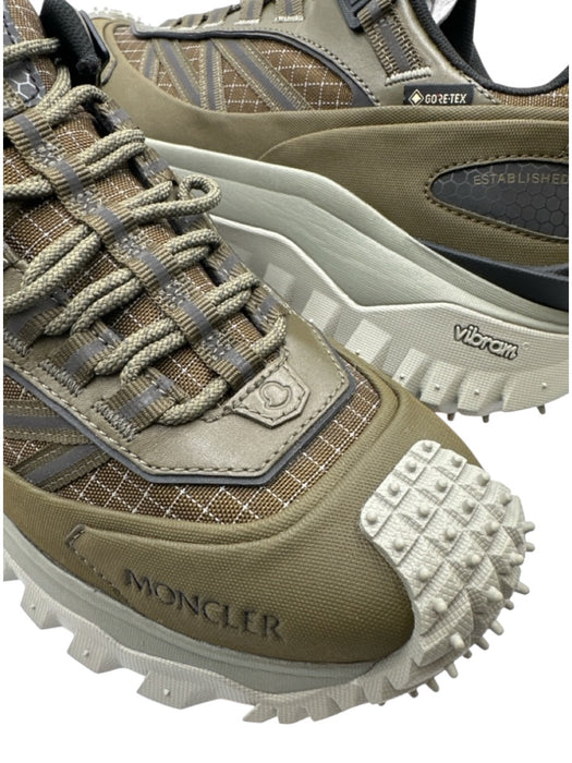 Moncler Shoe Size 41 New Olive Green Synthetic Solid Sneaker Outdoor Men's Shoes Olive Green / 41