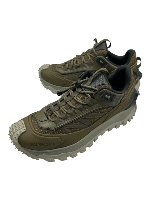 Moncler Shoe Size 41 New Olive Green Synthetic Solid Sneaker Outdoor Men's Shoes Olive Green / 41