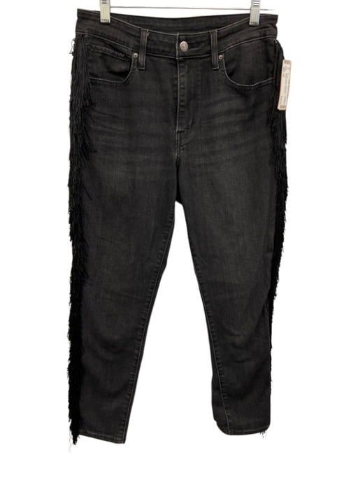 Levis Size 30 Washed Black Cotton Blend High Rise Fringe Skinny Jeans Washed Black / 30