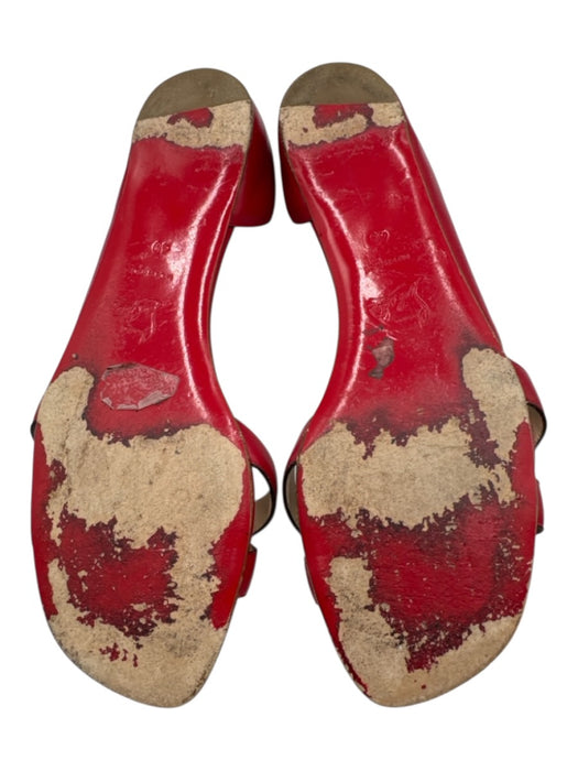 Christian Louboutin Shoe Size 40 Red Leather Buckle Detail D'orsay Sandals Red / 40