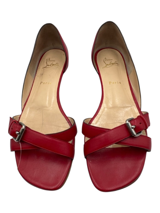 Christian Louboutin Shoe Size 40 Red Leather Buckle Detail D'orsay Sandals Red / 40