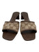 Gucci Shoe Size 9.5 Brown & Tan Leather & Canvas Stacked Heel Guccissima Sandals Brown & Tan / 9.5