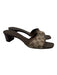 Gucci Shoe Size 9.5 Brown & Tan Leather & Canvas Stacked Heel Guccissima Sandals Brown & Tan / 9.5