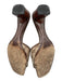 Gucci Shoe Size 9.5 Brown & Tan Leather & Canvas Stacked Heel Guccissima Sandals Brown & Tan / 9.5