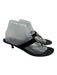Gucci Shoe Size 9.5 Black Leather Flip Flop Thong Strap Kitten Heel Logo Sandals Black / 9.5