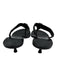 Gucci Shoe Size 9.5 Black Leather Flip Flop Thong Strap Kitten Heel Logo Sandals Black / 9.5