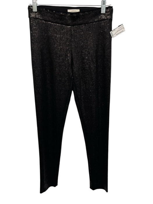 Avenue Montaigne Size 2 Black Polyester Blend High Rise Sequins Skinny Pants Black / 2