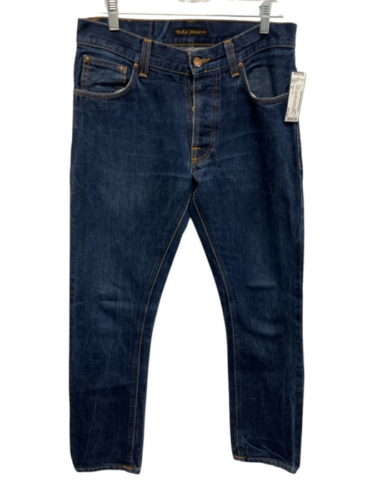 Nudie Jeans Size 30 Medium Wash Cotton Denim High Rise Faded Straight Leg Jeans Medium Wash / 30