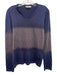 Versace Collection Size L Blue & Heather Gray Wool Blend Gradient V Neck Sweater Blue & Heather Gray / L