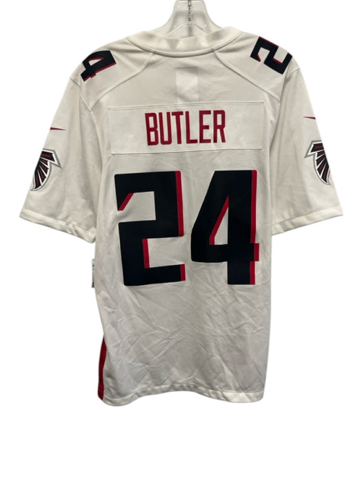 Nike Size S White & Black Synthetic Falcons Logo Jersey Knit Men's Short Sleeve White & Black / S