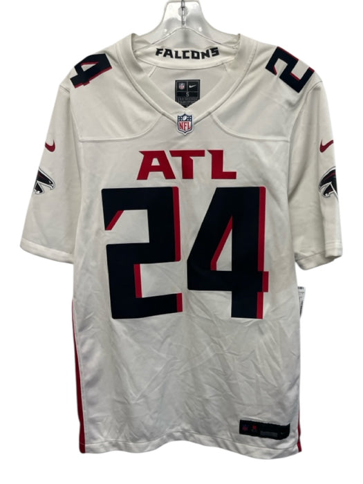 Nike Size S White & Black Synthetic Falcons Logo Jersey Knit Men's Short Sleeve White & Black / S