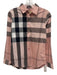 Burberry Size M Pink, Black, White Cotton oversized plaid Long Sleeve Top Pink, Black, White / M