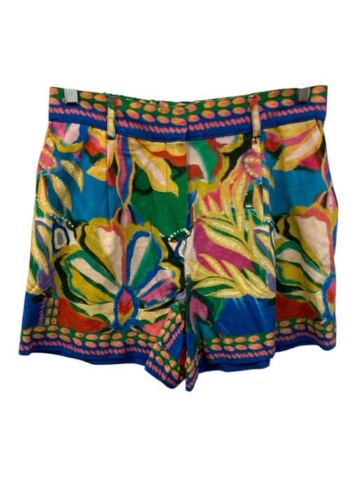 Antonio Melani Size 8 Green, Blue, Multi Linen & Cotton painted floral Shorts Green, Blue, Multi / 8