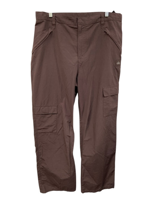 Alo Yoga Size L Dark Brown Nylon & Cotton Mid Rise Straight Leg Cargo Pants Dark Brown / L